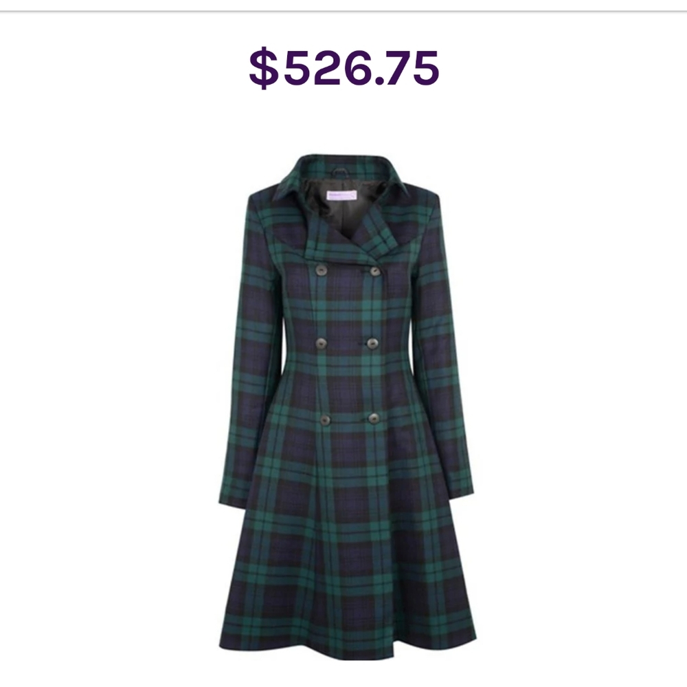 Saks fith Avenue New York. Long plaid jacket